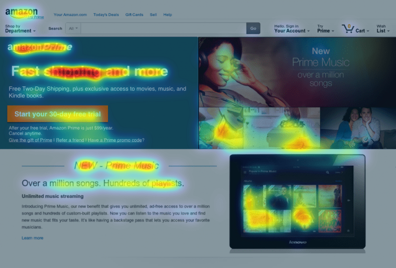 Eyequant attention mapping click tracking