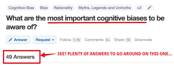 What are the most important cognitive biases to be aware of? On Quora