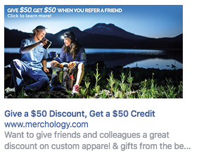 Facebook ad with copy on image