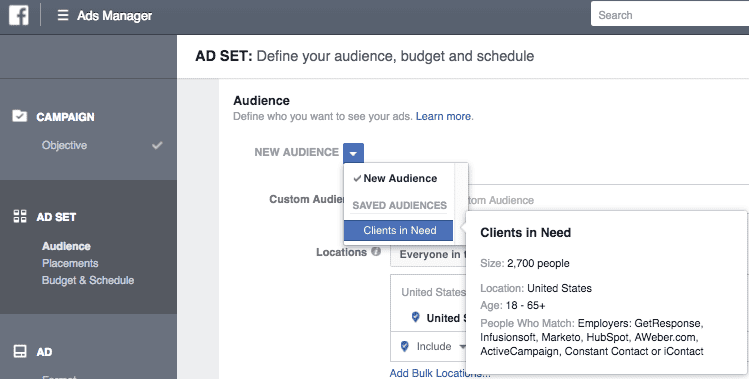 Ad targeting in Facebook