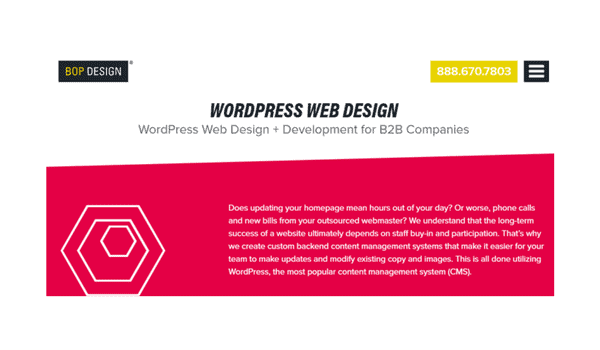 wordpress web design for b2b