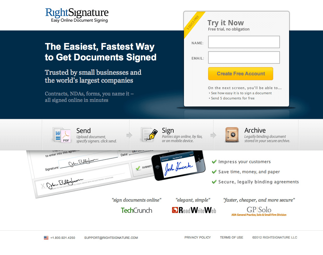 Right Signature screenshot