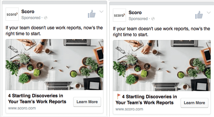 scoro facebook ab test