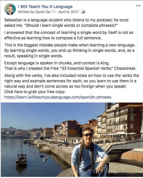 Facebook ad copy 2019